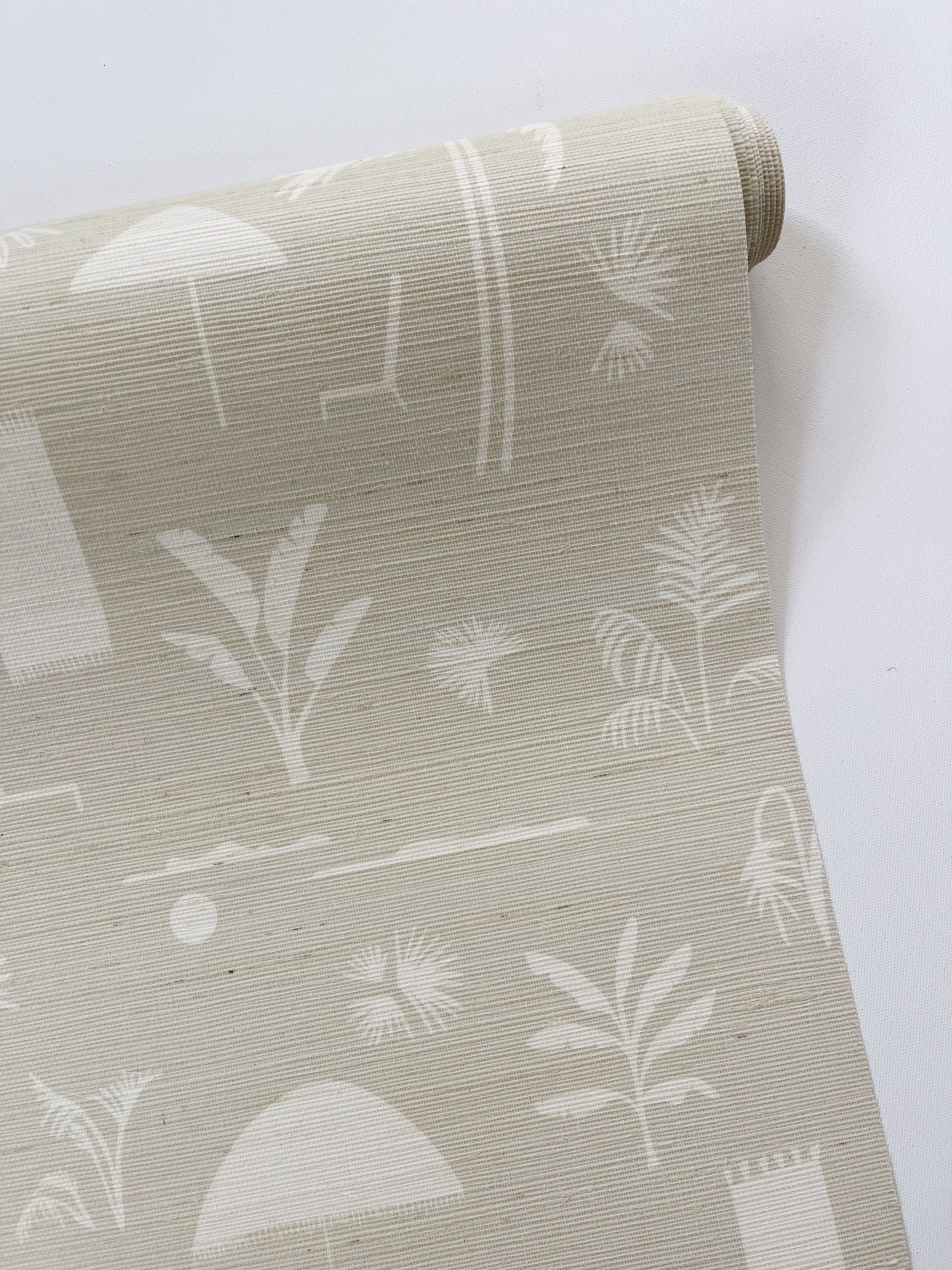 Folly Toile Grasscloth in Sand